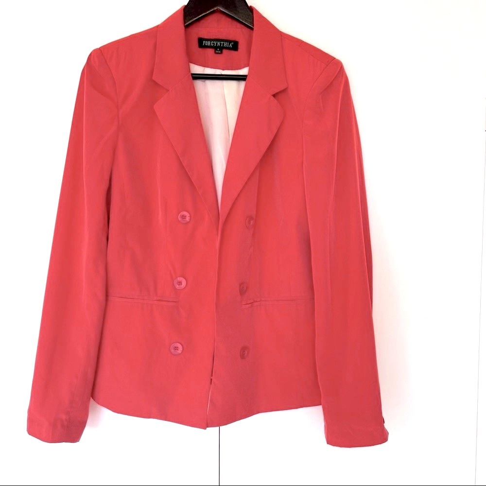 For Cynthia Coral Blazer Size 8